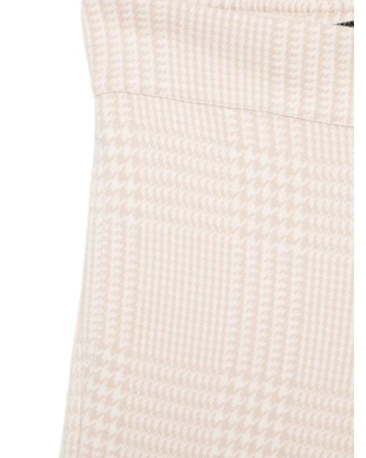 D.exterior Natural Check-Pattern Trousers