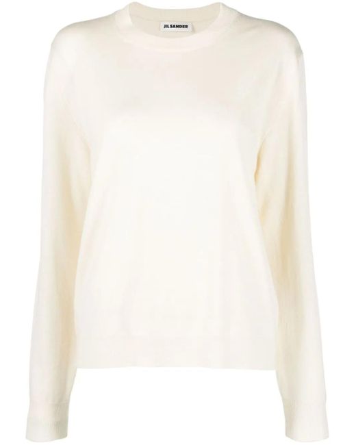 Jil Sander White Roll-Neck Virgin Wool Jumper