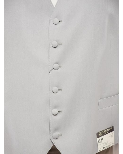 Corneliani White Mantua Single-Breasted Waistcoat for men