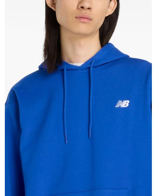 New Balance Blue Hoodie À Logo Brodé for men