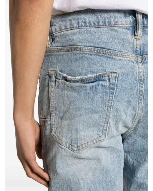Purple Brand Blue P005 Mid-Rise Slim-Leg Jeans for men
