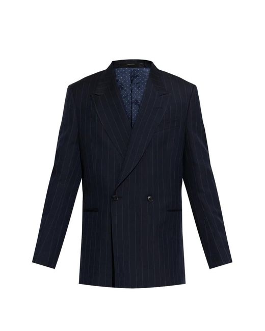 Paul Smith Blue Pinstripe-Pattern Double-Breasted Blazer for men