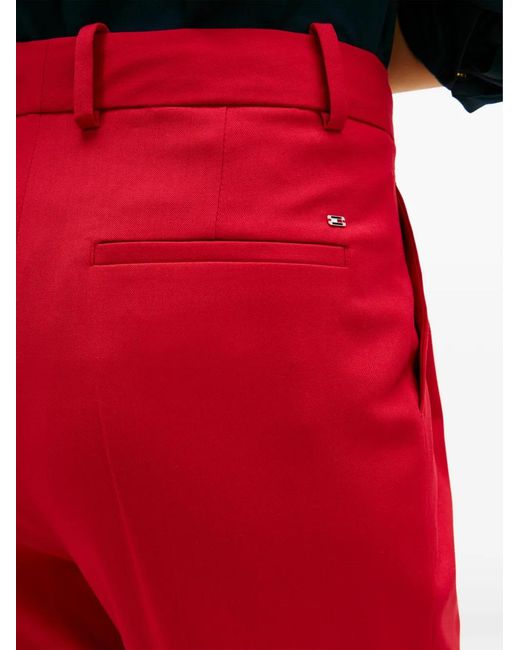 Tommy Hilfiger Red Pleated Trousers