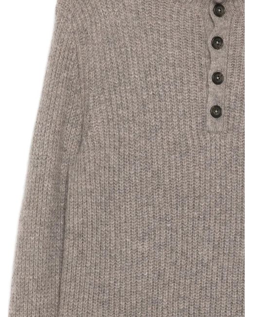 James Perse Gray Button Lightweight Jumper for men