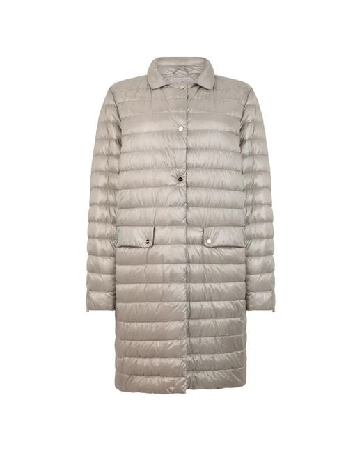 Herno Gray Quilted Collared Coat