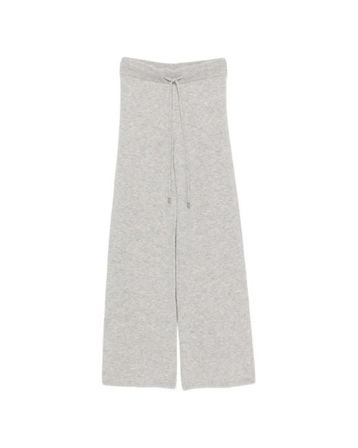ERMANNO FIRENZE White Drawstring-Waist Track Pants
