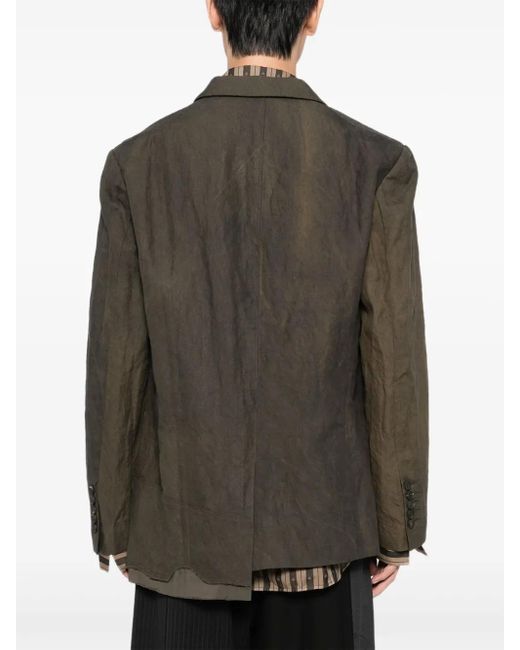 Ziggy Chen Green Distressed Dyed Blazer for men