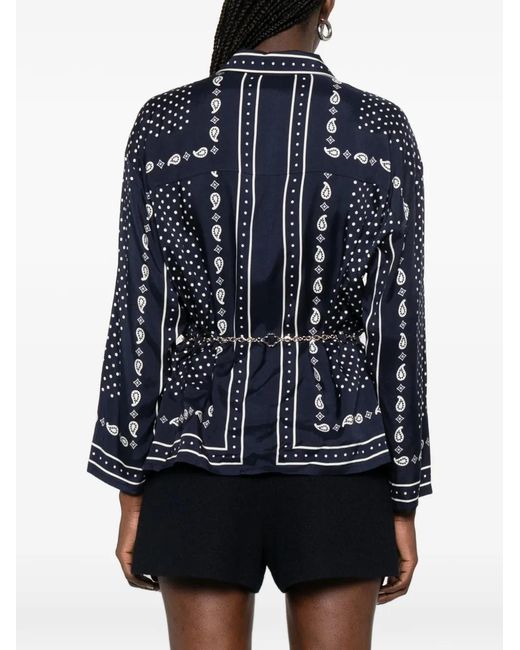 Maje Blue Flowing Printed Shirt