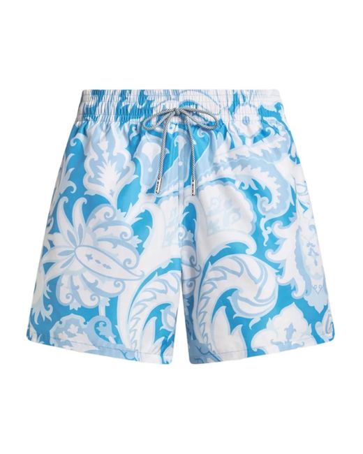メンズ Etro フローラル トランクス水着 Blue