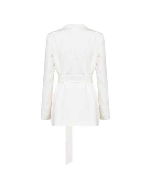 Kiton White Double-Breasted Belted Jacket