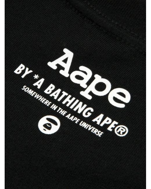 Aape By A Bathing Ape Black T-Shirt À Imprimé Graphique for men