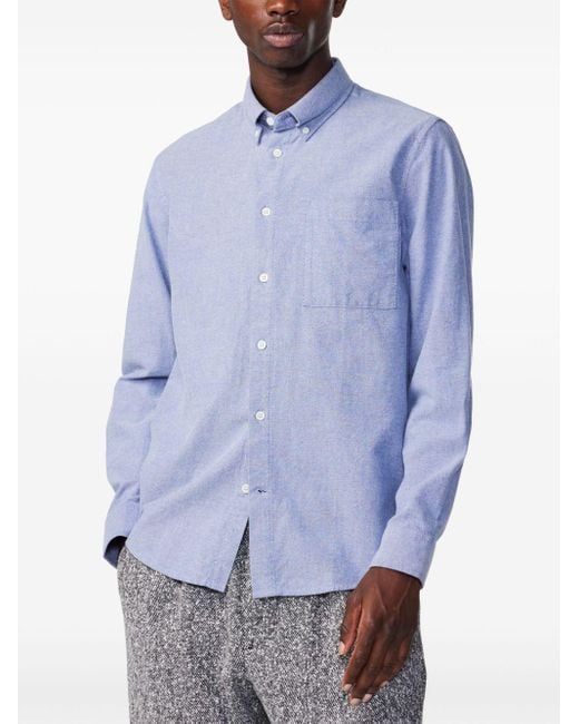 NN07 Blue Arne Poplin Shirt for men