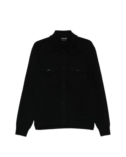 Tom Ford Black Patch Pocket Polo Shirt for men