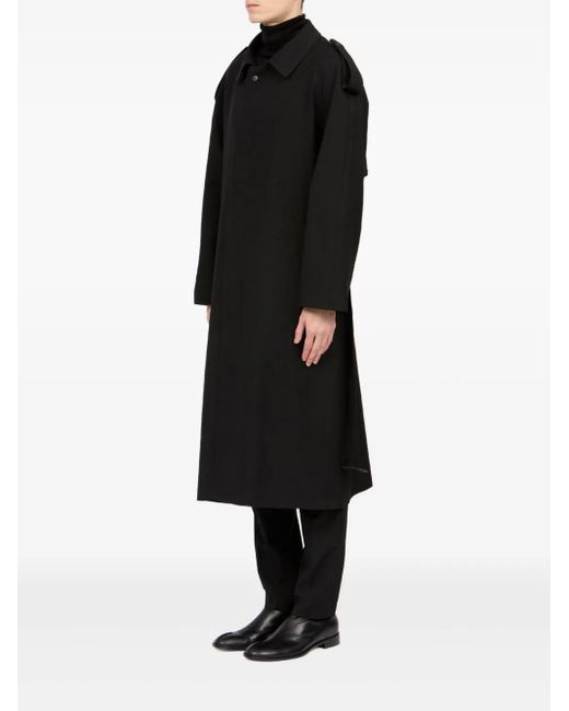 MM6 by Maison Margiela Black Wool Trench Coat for men