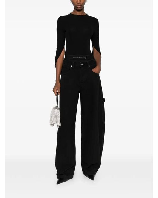 Alexander Wang Black Draped Top