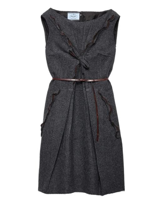 Prada Black Belted Mini Dress