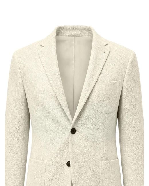 Corneliani White Crochet-Pattern Patch-Pocket Jacket for men