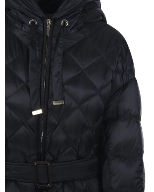 Max Mara Quilted Down Coat Black