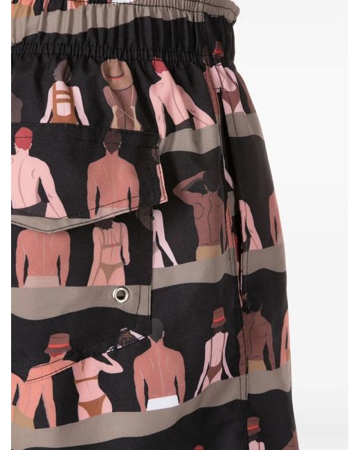 Amir Slama Blue Graphic-Print Shorts for men
