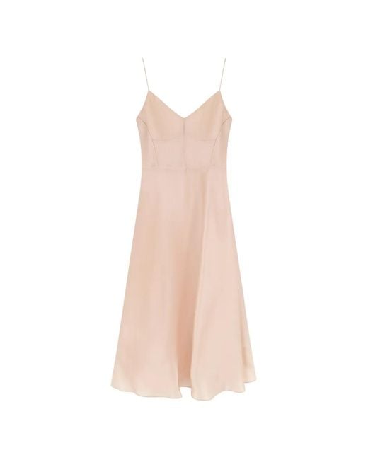 Alberta Ferretti White Silk Midi Dress