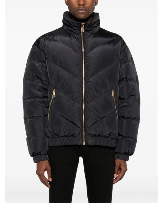 Versace Jeans Couture Black Logo-Print Jacket for men