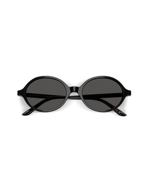 Oliver Peoples Black Round-Frame Sunglasses