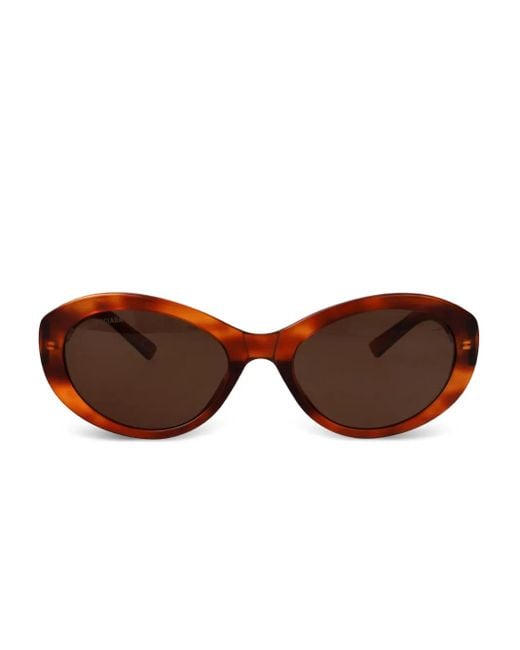 Balenciaga Brown Oval-Frame Sunglasses