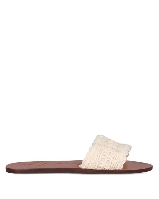 Manebí White Crochet Flat Sandals