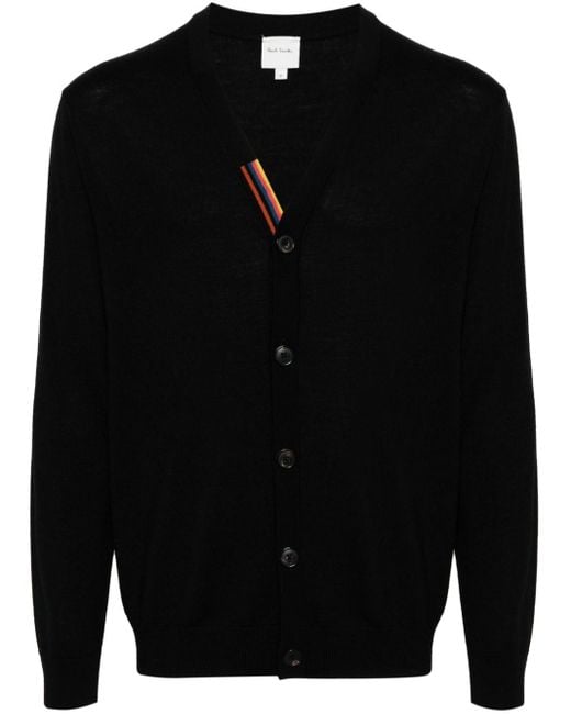 Cardigan Artist Stripe en laine mérinos Paul Smith pour homme en coloris Black