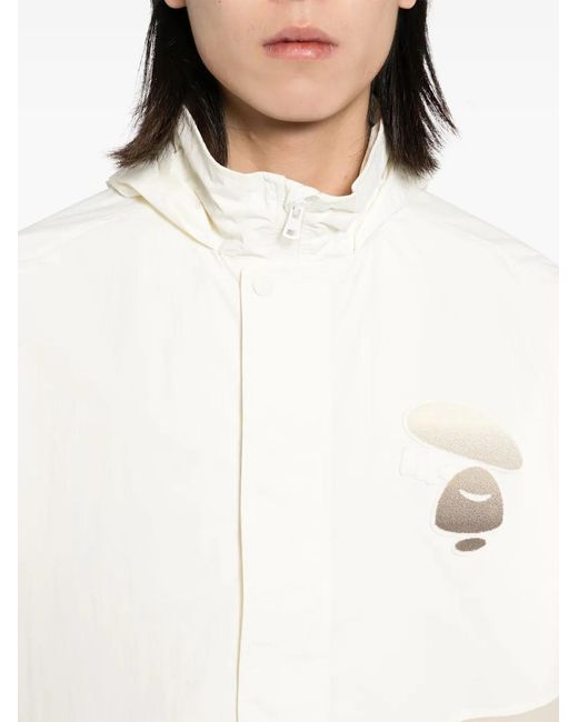 Aape By A Bathing Ape White Logo-Patch Long-Sleeved Jacket for men