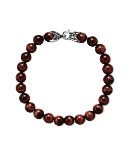 David Yurman White Spiritual Beads Red Tiger Eye Bracelet for men