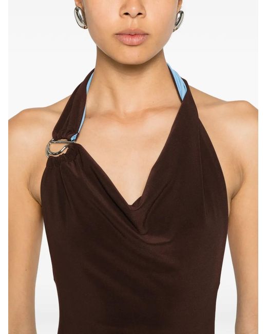 Coperni Purple Side-Slit Midi Dress
