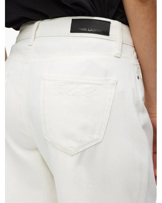 Karl Lagerfeld White Belt-Loop Pocket Trousers
