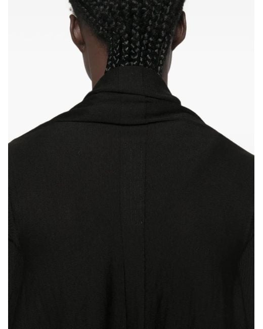 Rick Owens Black Asymmetric Long-Sleeve Cardigan