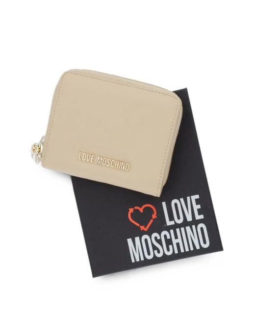 Love Moschino Natural Logo-Plaque Tassel Wallet