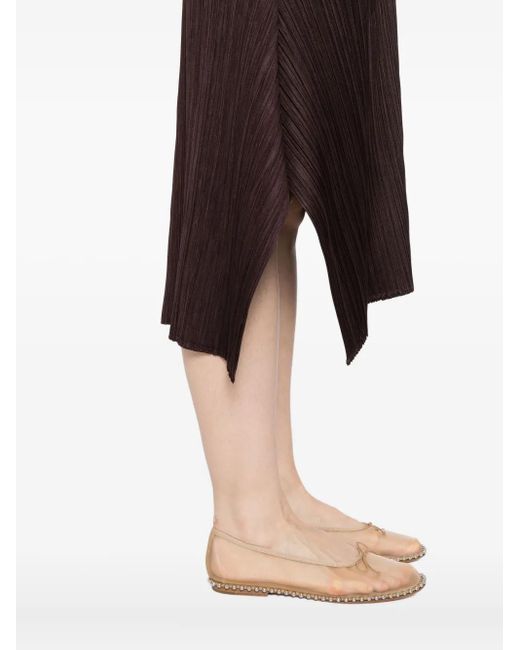 Pleats Please Issey Miyake Mc-July Jurk in het Brown