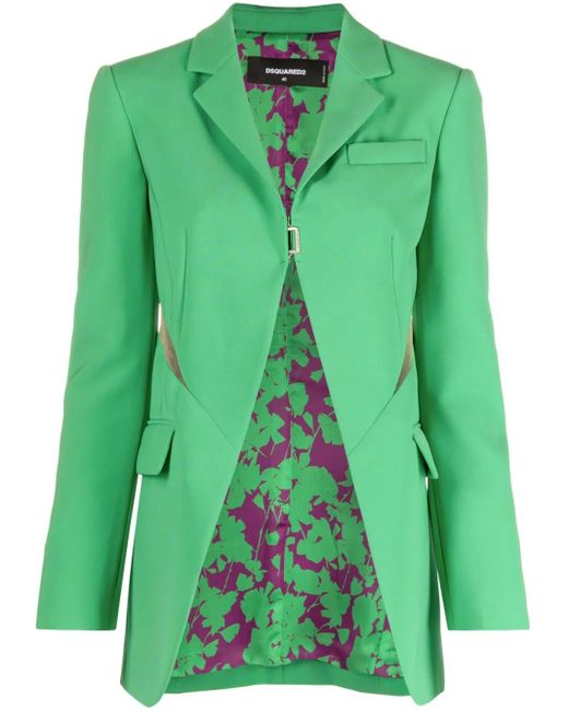 DSquared² Green Tulle Insert Blazer Jacket