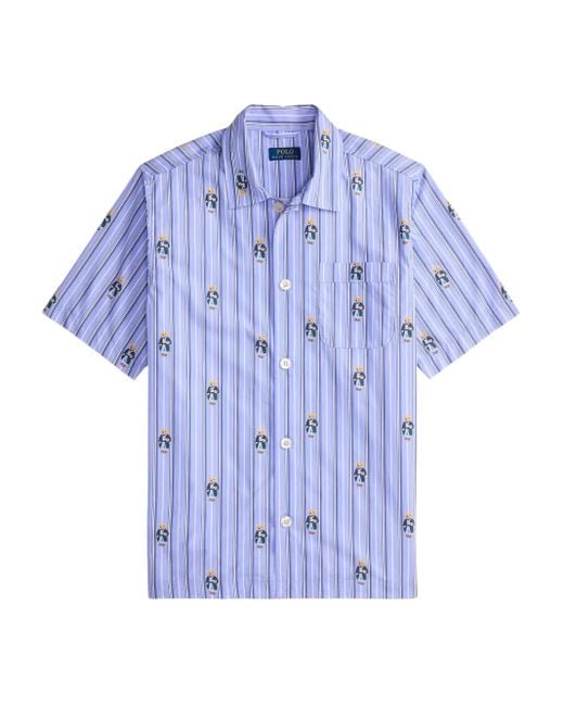 Polo Ralph Lauren Blue Stripe Bear-Print Sleep Top for men