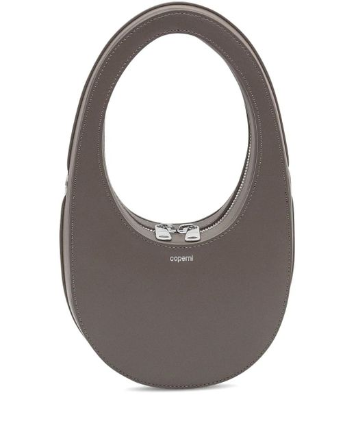 Coperni Gray Swipe Oval-Frame Zip Shoulder Bag