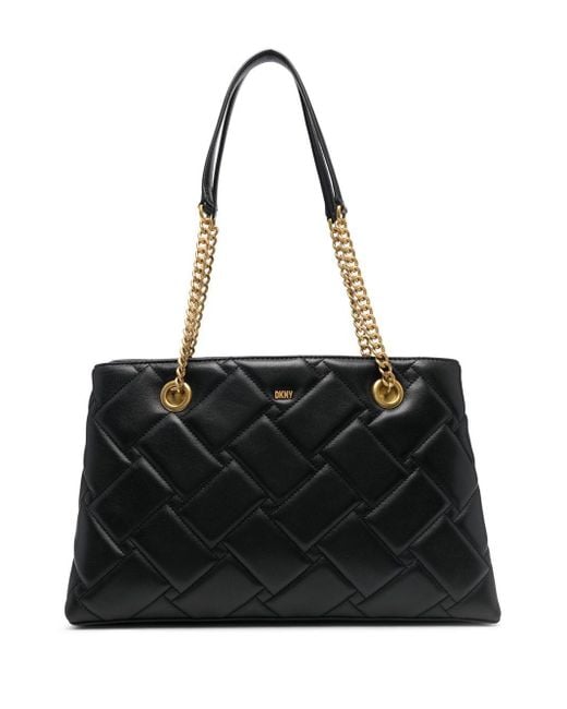 dkny-quilted-leather-tote-bag-in-black-lyst-uk