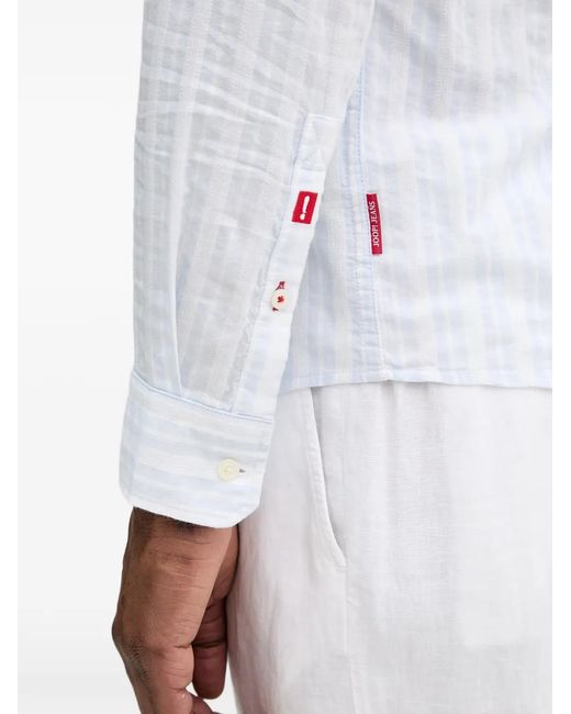 Joop! White Heli Striped Button-Down Shirt for men