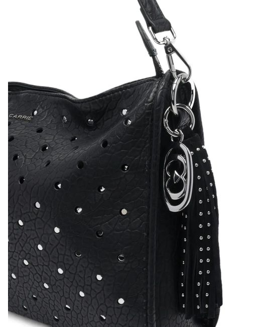 La Carrie Black Downtown Strass-Embellished Shoulder Bag