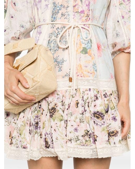 Zimmermann Natural Multicolour Floral Cotton Dress