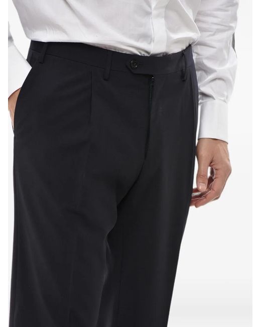 Corneliani Black Pressed-Crease Straight-Leg Trousers for men