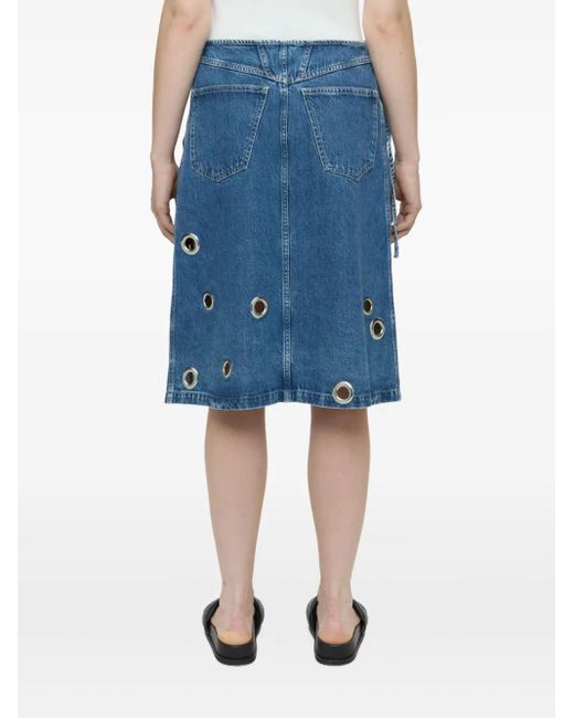 Closed Blue Wrap Midi Skirt