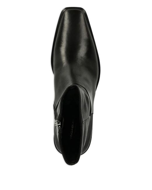 Vagabond Black Aino Zip-Detail Wedge Ankle Boots