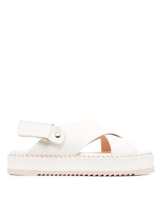 Agl Attilio Giusti Leombruni White Marta Criss-Cross Sandals
