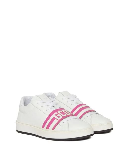 Gcds Pink Logo-Strap Sneakers