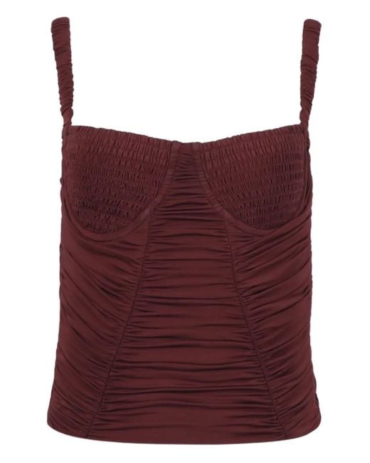 Dion Lee Purple Smocked Corset Top