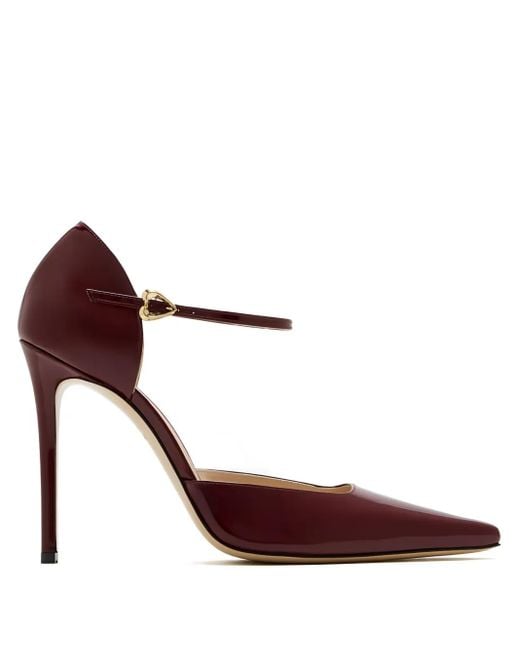 Andrea Wazen Brown 105mm Demi Ankle-strap Pointed-toe Pumps